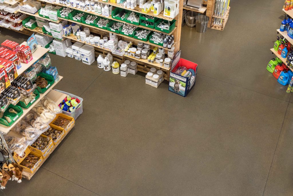Polished concrete floor in retail location