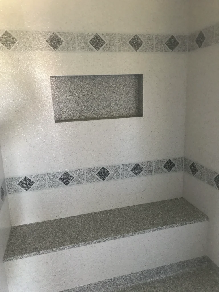 Epoxy shower that looks like tile.