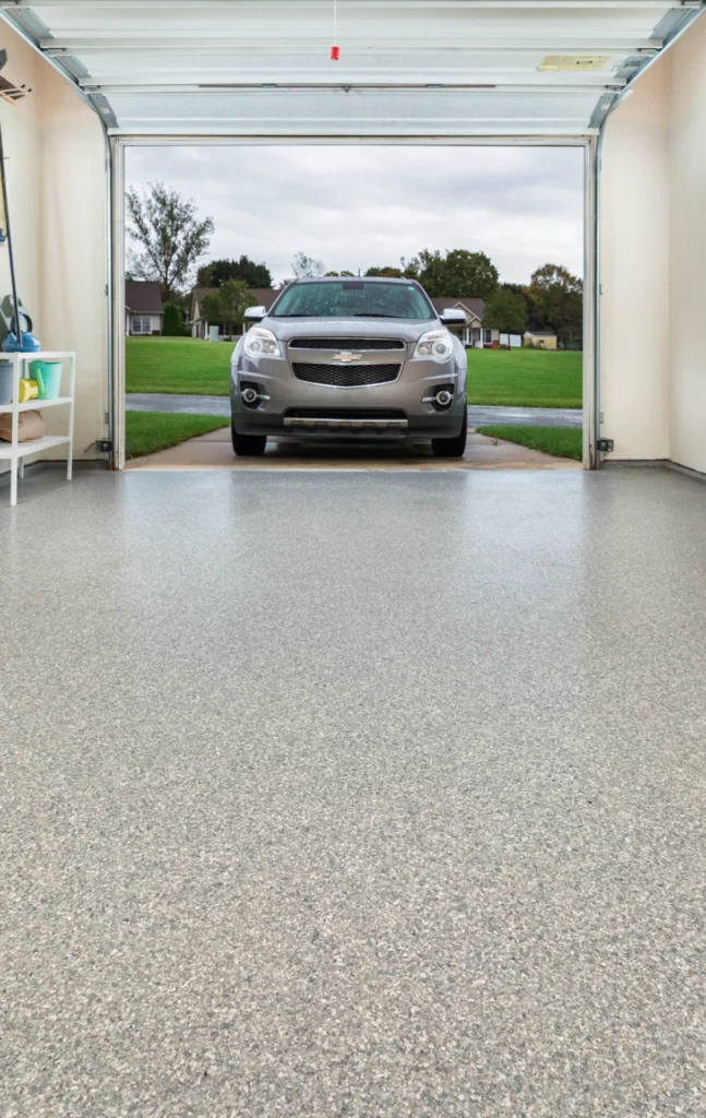 Garage with a new floor coating.